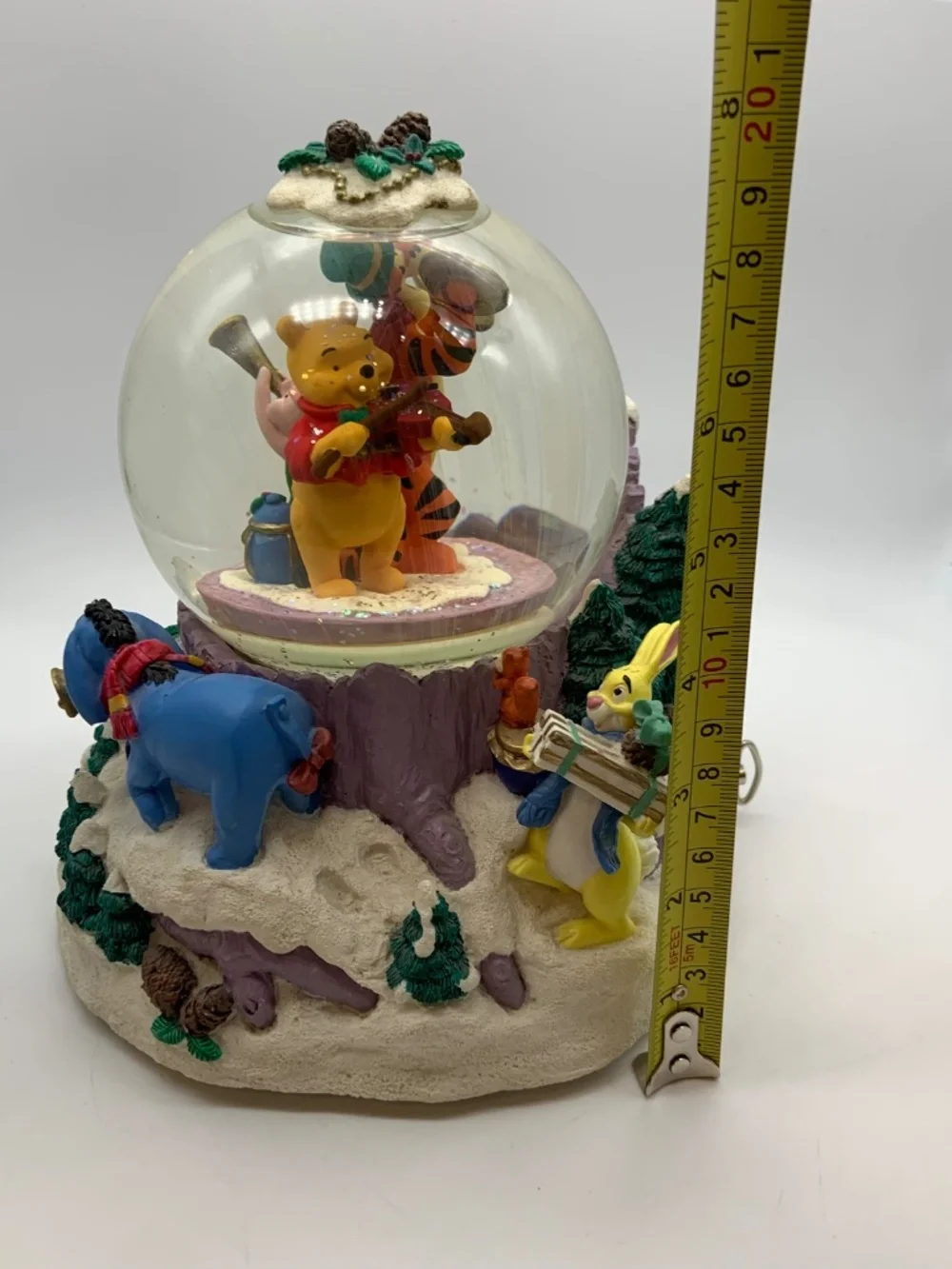 Vintage Disney Winnie the Pooh & Friends We Wish You A Merry Christmas Snowglobe